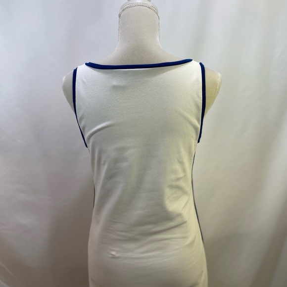 Bloomingdale’s Sutton Studio White V Neck Tennis Dress Blue - Picture 6 of 7